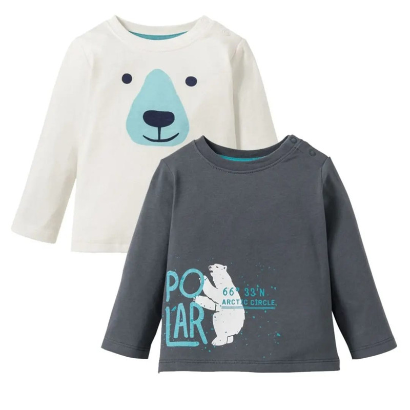 تی شرت آستین بلند نوزادی لوپیلو مدل خرس قطبی مجموعه دو عددی