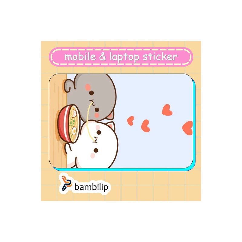 استیکر بامبیلیپ مدل کارت عابر طرح گربه و نودل کد 8900595