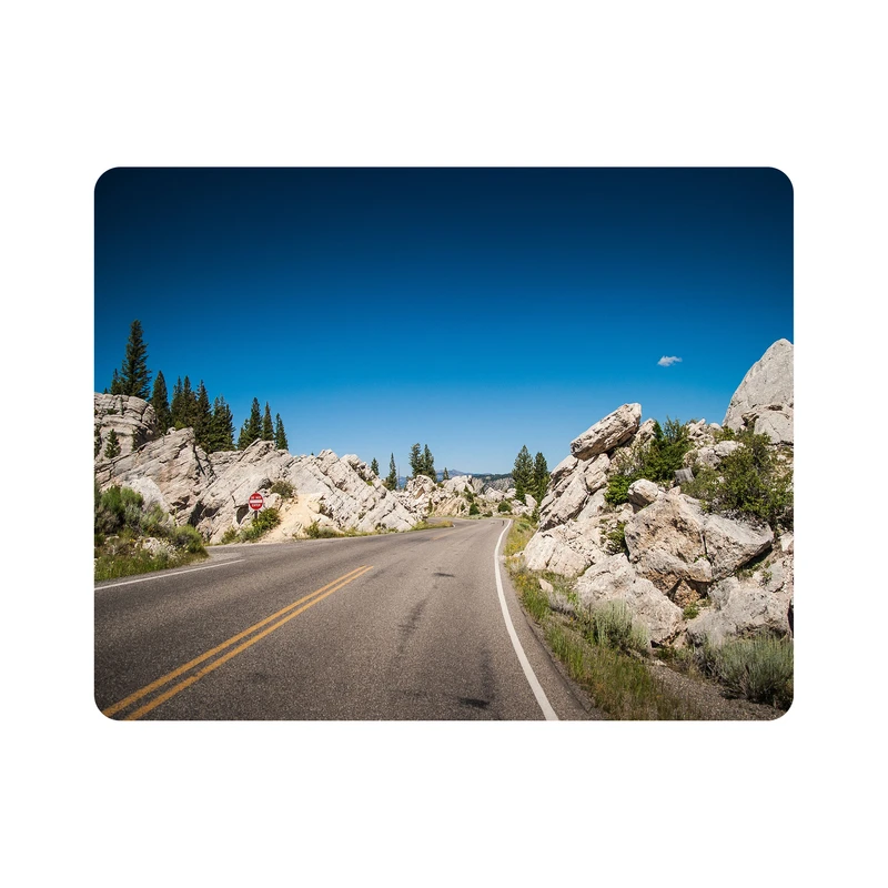 ماوس پد اطلس آبی طرح منظره جاده مدل T1185