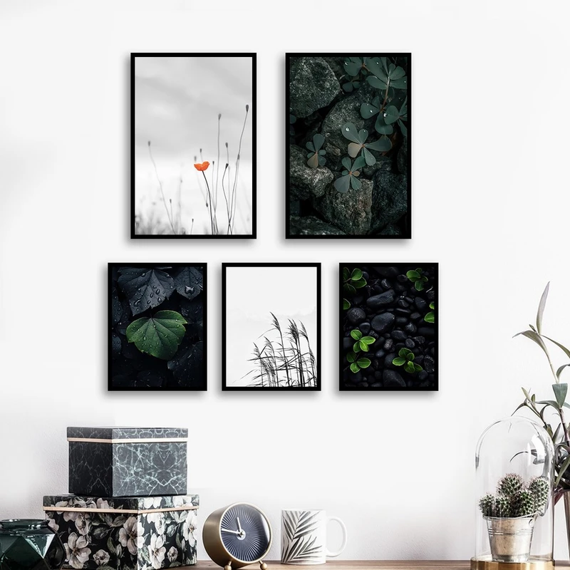 تابلو بکلیت طرح مدرن طبیعت مدل شاین اکلیلی B-1460 مجموعه 5 عددی
