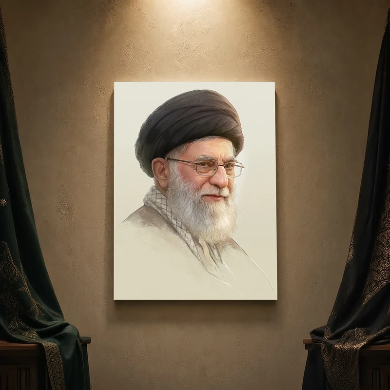 تابلو شاسی مدل مذهبی طرح رهبر شهید امام خامنه‌ای کد 251SM