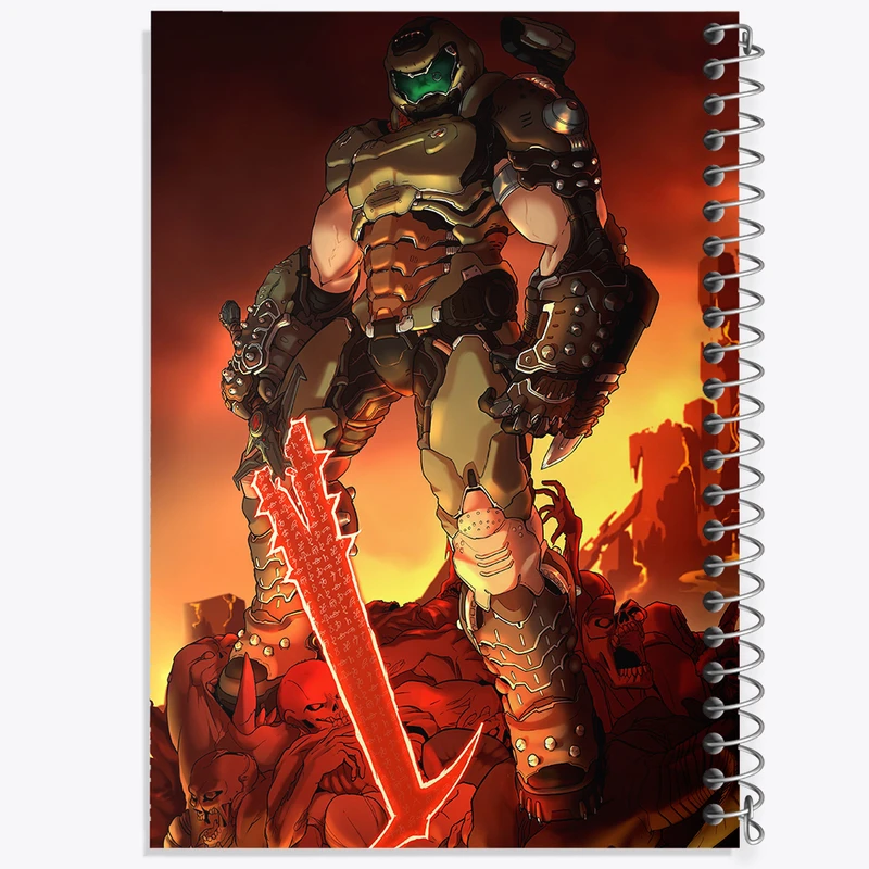 دفتر ژورنال نویسی 50 برگ خندالو مدل نقطه ای طرح بازی رستاخیز (Doom) کد 31400