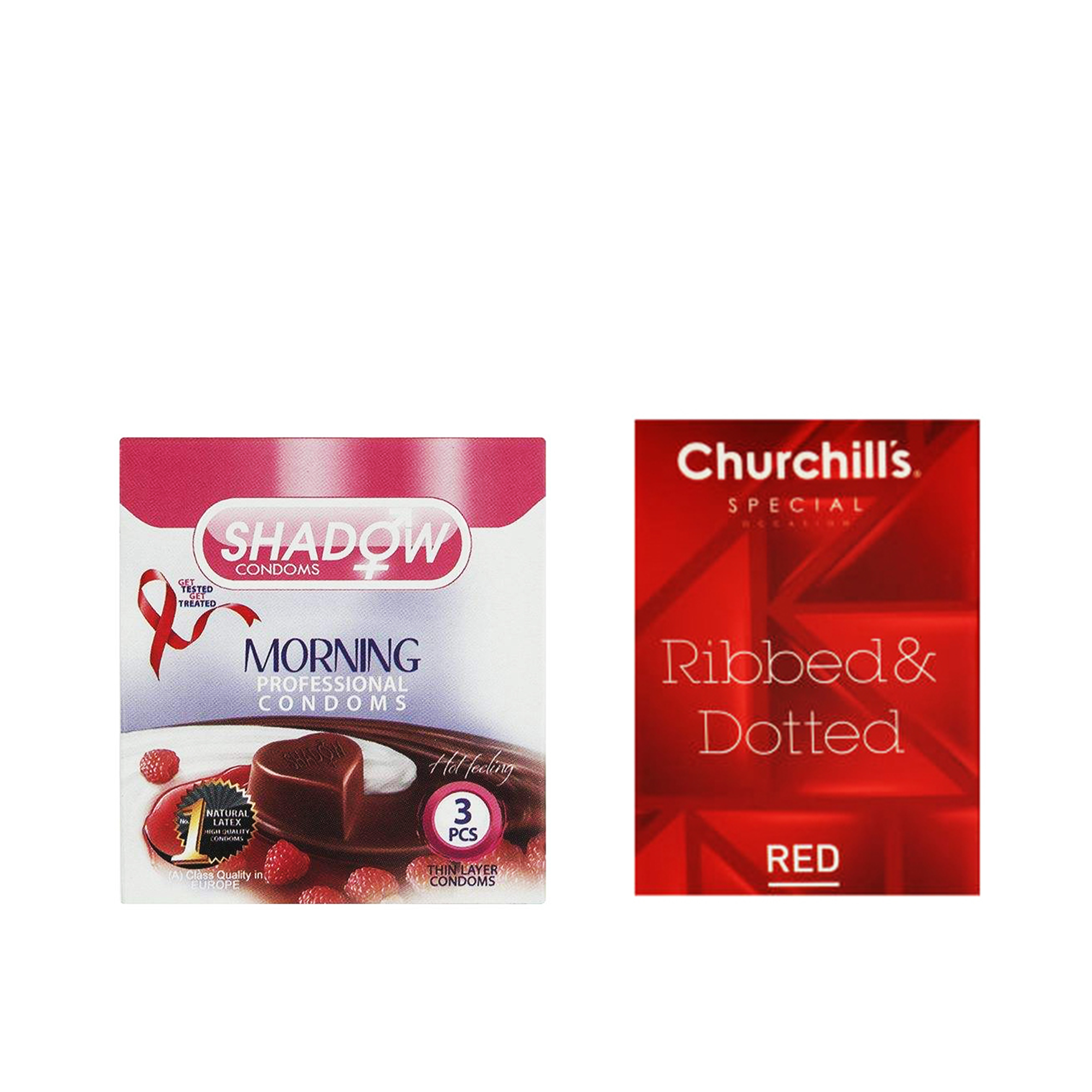 کاندوم شادو مدل Morning بسته 3 عددی به همراه کاندوم چرچیلز مدل Hot Gel بسته 3 عددی