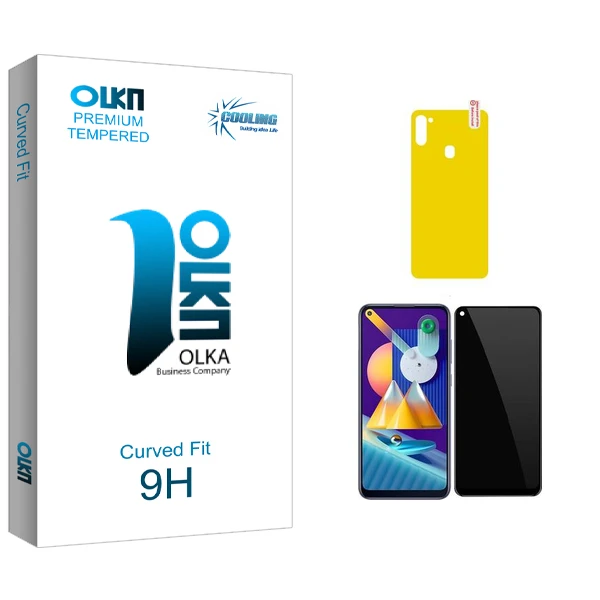 محافظ صفحه نمایش سرامیکی حریم شخصی کولینگ مدل Olka Pro مناسب برای گوشی موبایل سامسونگ Galaxy M11  محافظ پشت گوشی