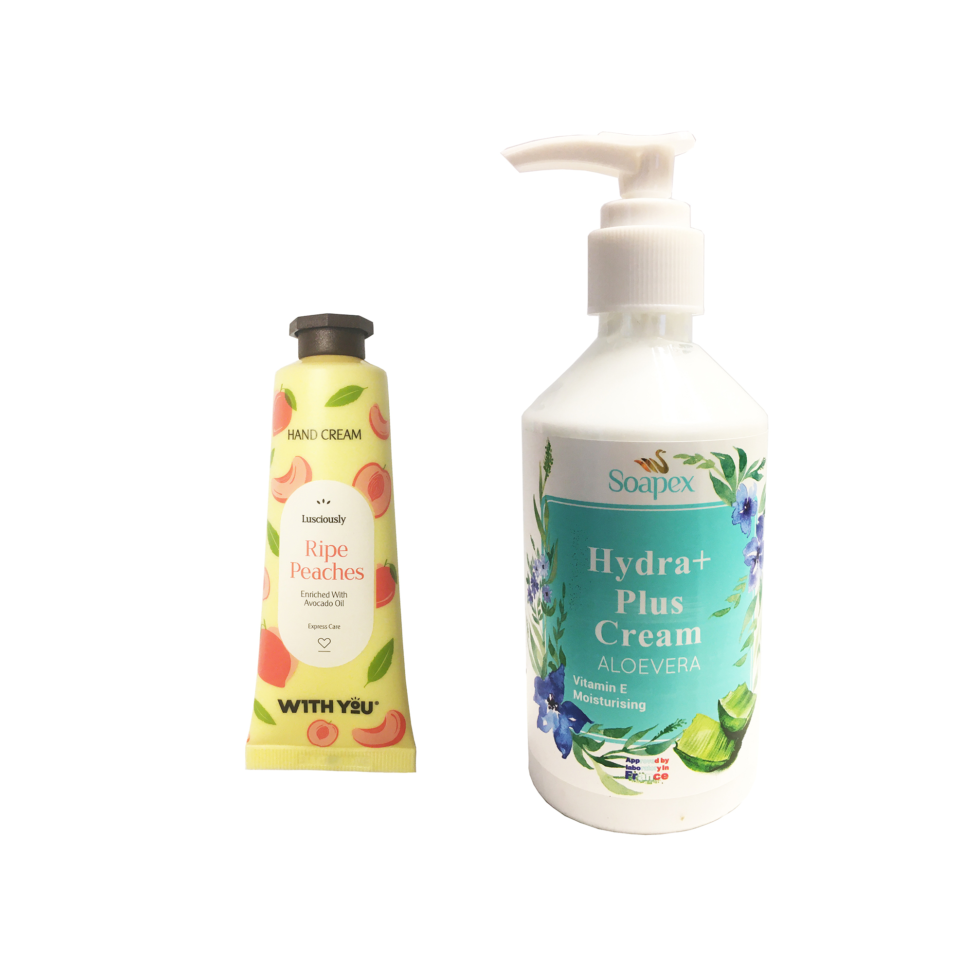کرم آبرسان و مرطوب کننده سوپکس مدل آلوئه ورا حجم 250 میلی لیتر به همراه کرم مرطوب کننده ویت یو مدل Ripe Peaches حجم 50 میلی لیتر 
