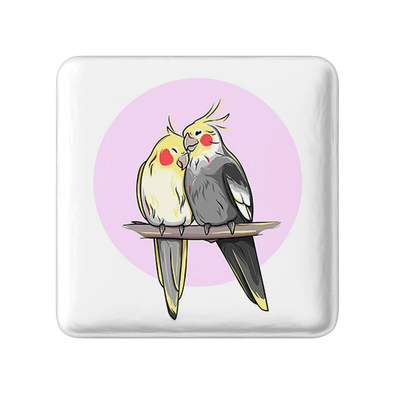 مگنت خندالو طرح پرندگان زینتی مدل مربعی کد 30492