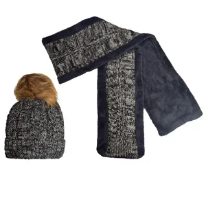 ست کلاه و شال گردن بافتنی بچگانه مدل P3403