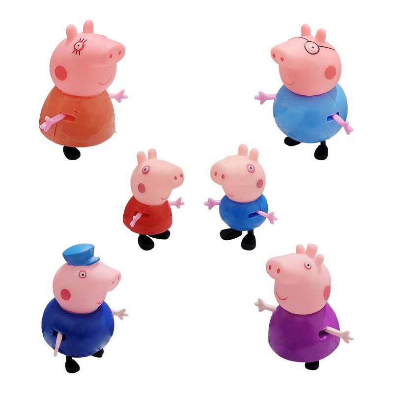 فیگور طرح پپاپیگ مدل Happy pig کد 200 مجموعه 6 عددی