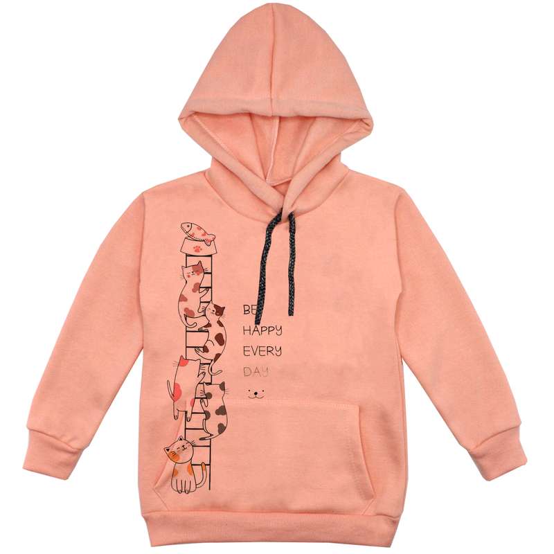 هودی پسرانه مدل حیوانات F64 رنگ گلبهی