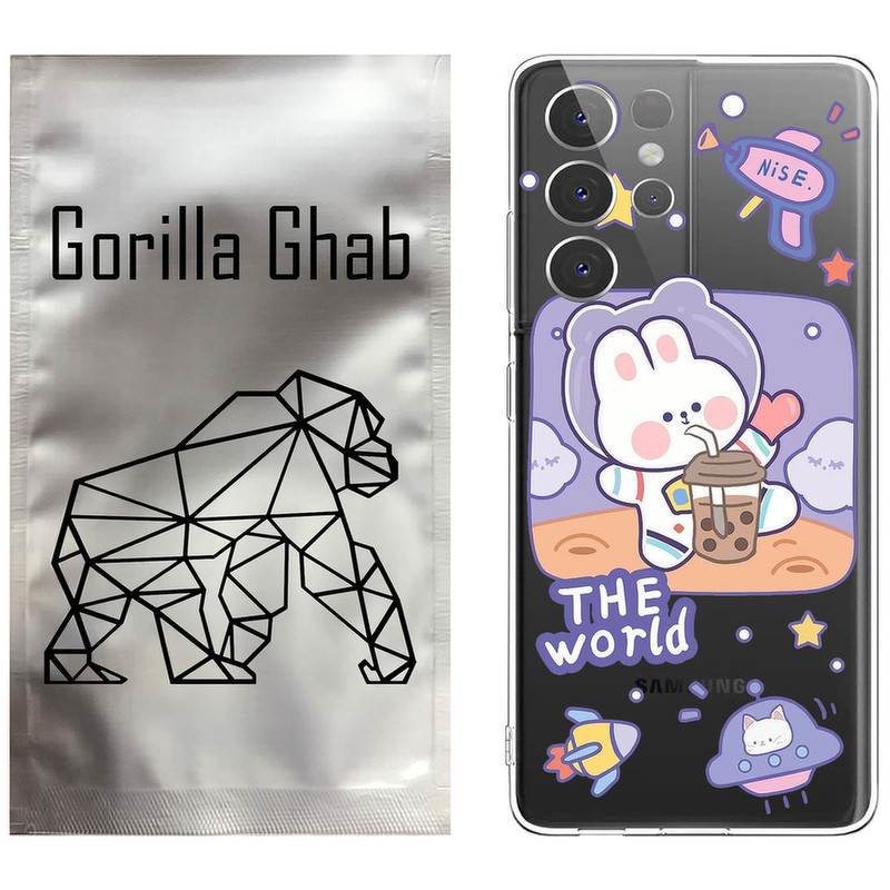کاور گوریلا قاب مدل CLG کد 8 طرح خرگوش فضانورد مناسب برای گوشی موبایل سامسونگ Galaxy S21 Ultra