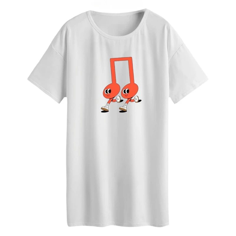 تی شرت لانگ آستین کوتاه زنانه مدل موزیک کد 01