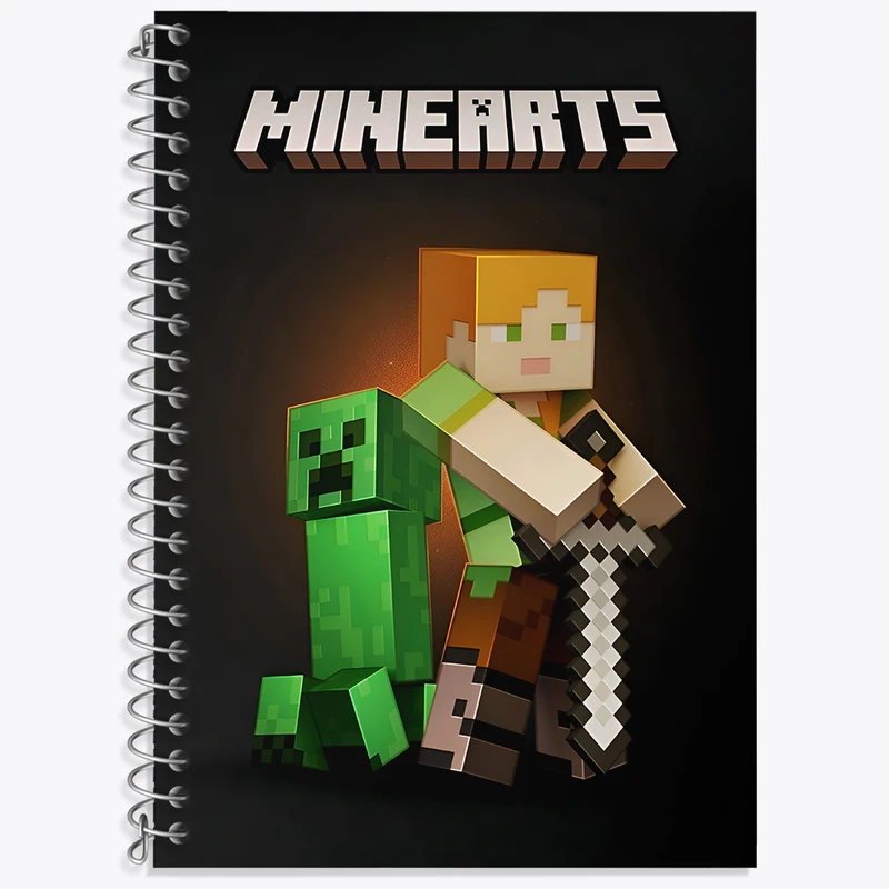 دفتر زبان 50 برگ خندالو مدل سه خط طرح ماینکرافت (Minecraft) کد N5197