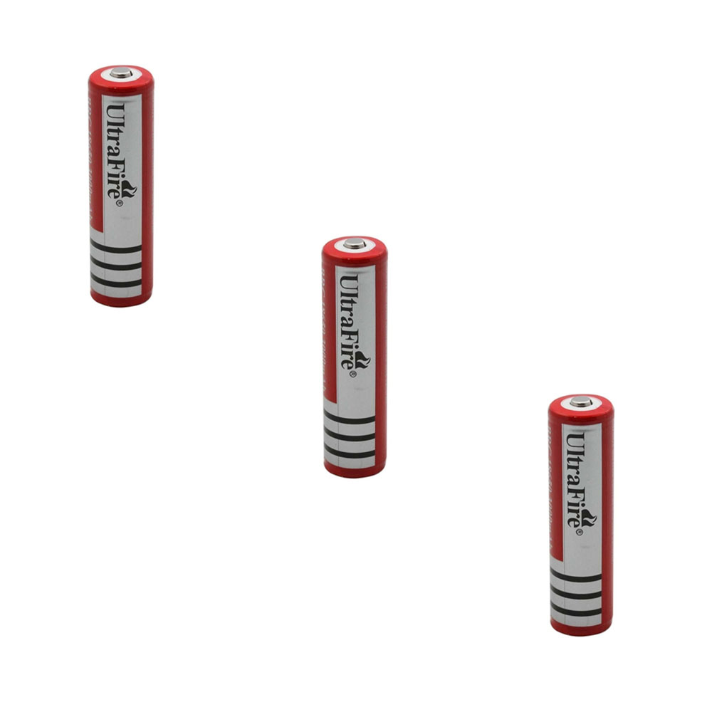 باتری لیتیوم یون قابل شارژ اولترا فایر مدل 18650 ظرفیت 4800 میلی آمپر ساعت بسته 3 عددی