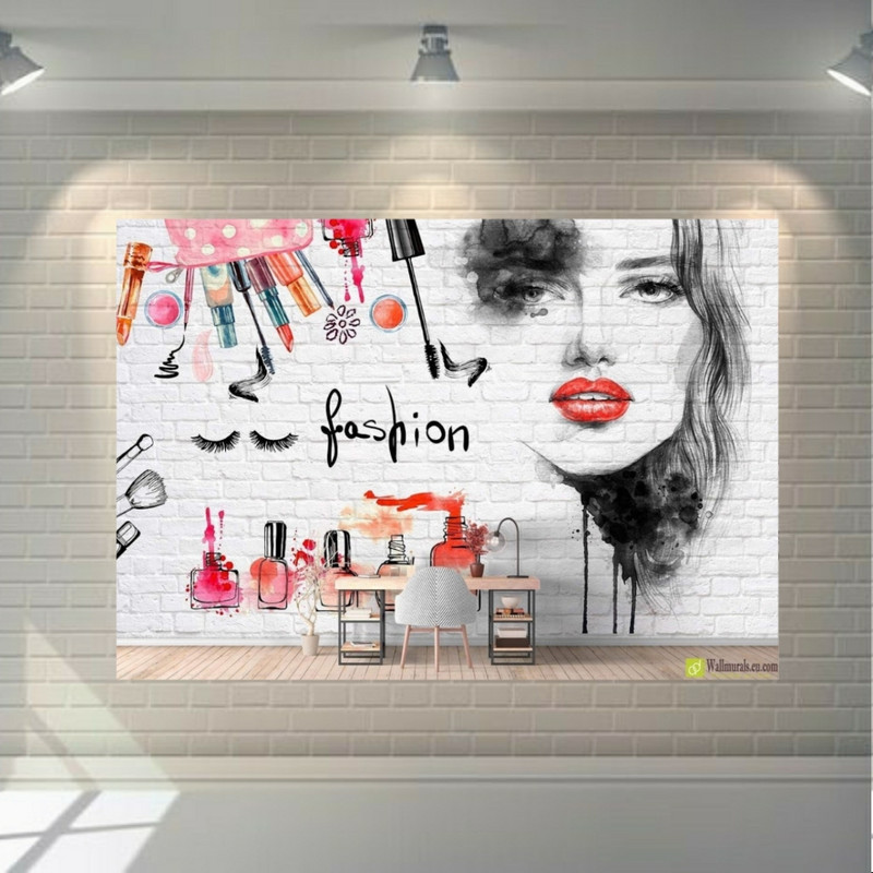 تابلو بوم مدل چرم مخمل طرح آرایشگاه زنانه کد SDM1014
