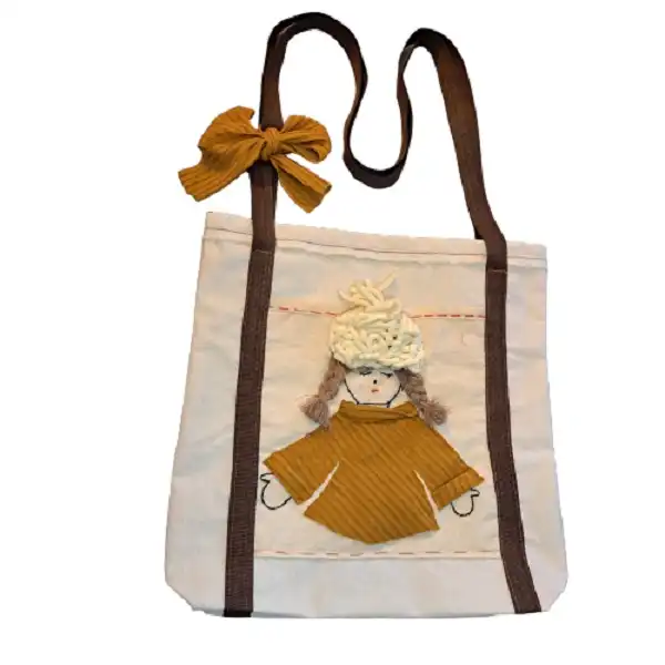 ساک دستی مدل عروسکی طرح کتان و پارچه کد 19