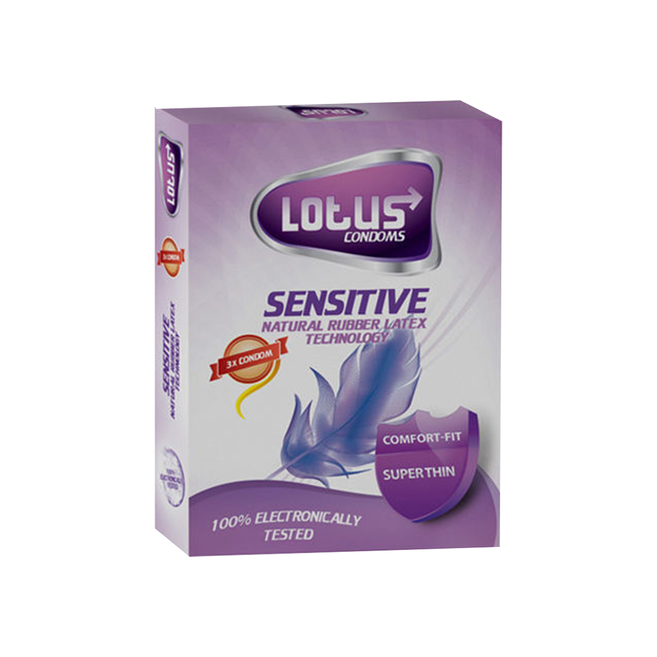 کاندوم لوتوس مدل Sensitive بسته 3 عددی