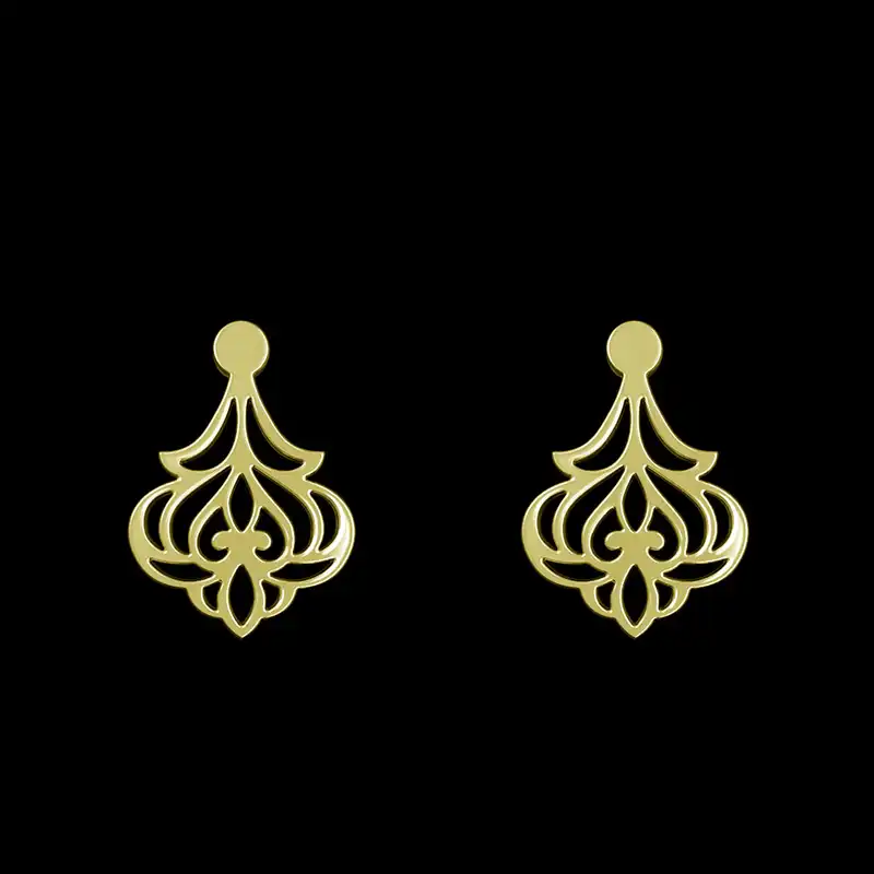 گوشواره طلا 18 عیار زنانه مدوپد مدل هندسی کد GA1-15134