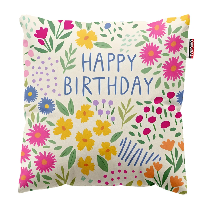 کوسن پاد آفرین مدل تولدت مبارک کد PK403642 سایز 40*40 سانتی متر