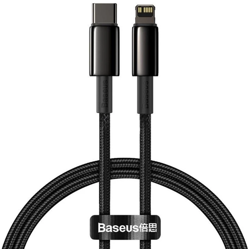 کابل تبدیل USB-C به لایتنینگ باسئوس مدل Tungsten طول 1 متر