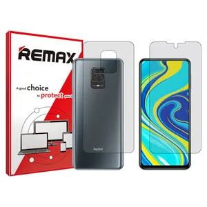 Remax HyGEL model transparent screen protector suitable for Xiaomi Redmi Note 9S mobile phone along with the back protector