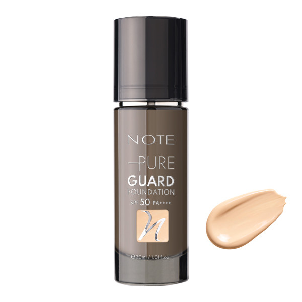 کرم پودر مایع مات نوت SPF50 مدل PURE GUARD شماره 100 مناسب برای انواع پوست حجم 30 میلی لیتر