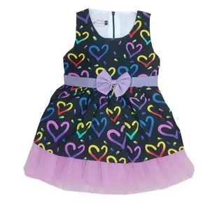 پیراهن دخترانه مدل قلبی رنگ بنفش