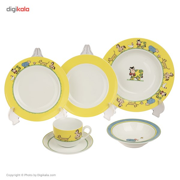 سرویس چینی 6 پارچه کودک چینی زرین ایران سری ایتالیا اف مدل مزرعه درجه عالی