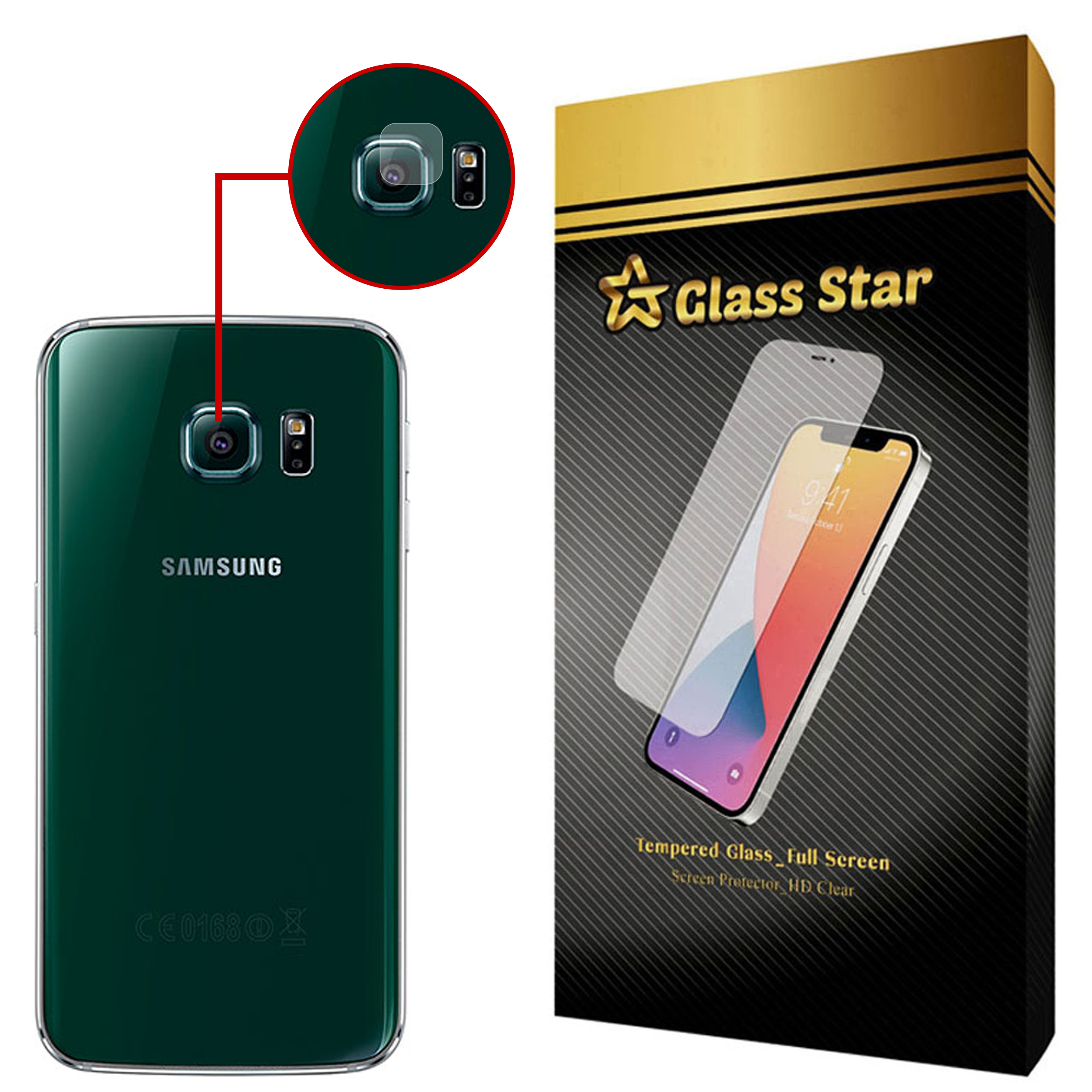 محافظ لنز دوربین گلس استار مدل PLX مناسب برای گوشی موبایل سامسونگ Galaxy S6 Edge
