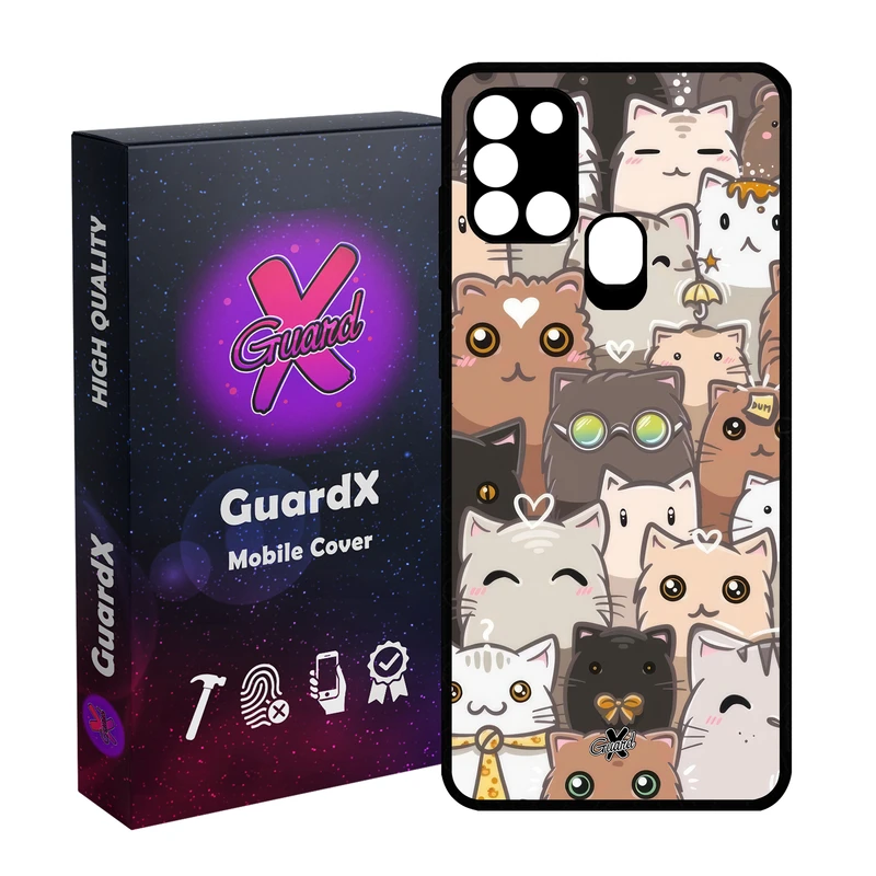 کاور گارد ایکس طرح Cat مدل Glass10674 مناسب برای گوشی موبایل سامسونگ Galaxy A21s