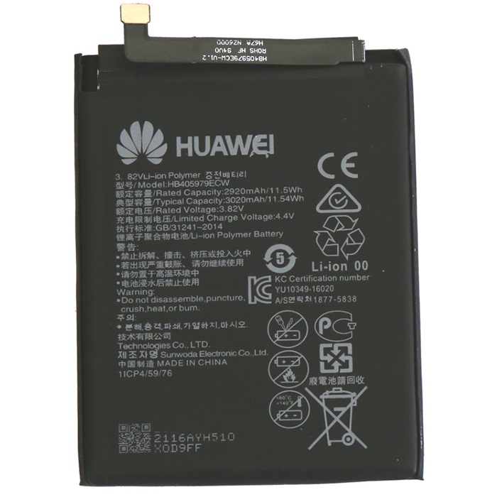 باتری موبایل هوآوی مدل HB405979ECW ظرفیت 3020 میلی آمپر ساعت مناسب برای گوشی موبایل هوآوی Y5 2017