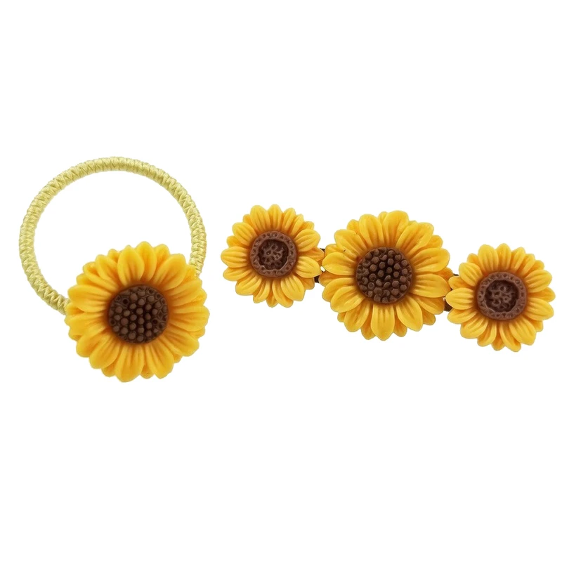 ست کش و گیره مو زنانه مدل آفتابگردان کد 7015