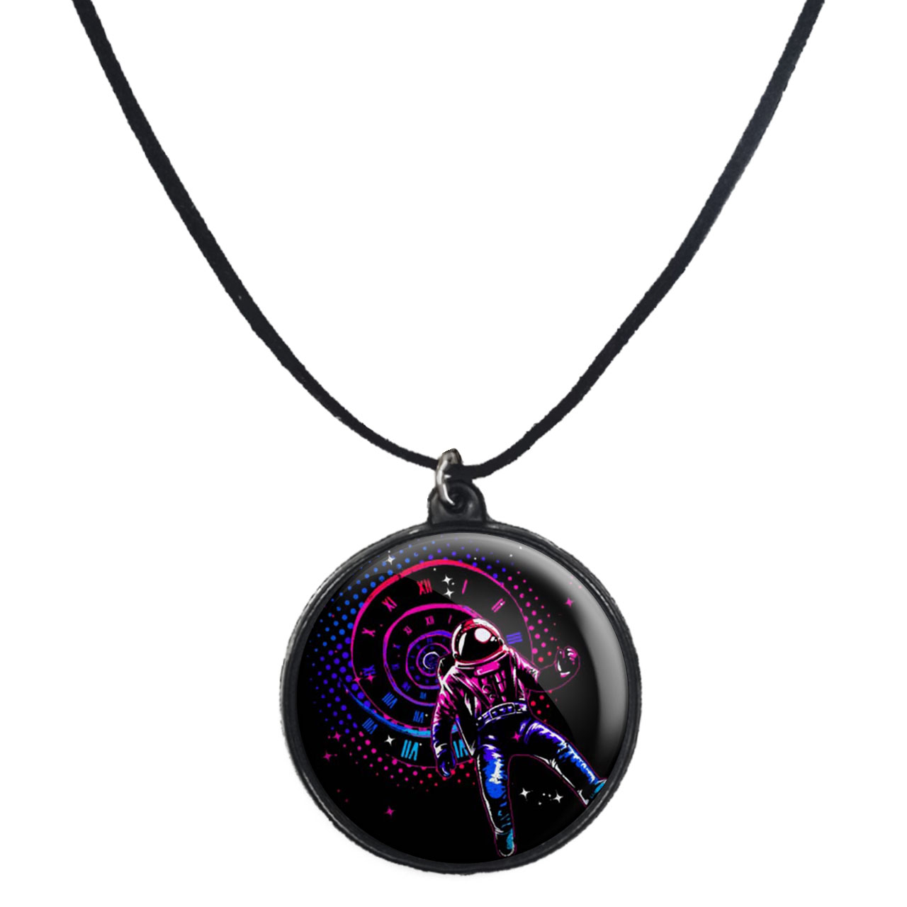 گردنبند پرمانه طرح فضانورد کد pmb.10453 مدل دو طرفه