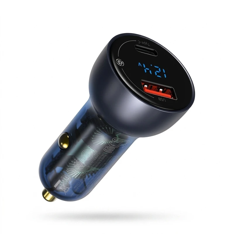 شارژر فندکی 65 وات باسئوس مدل Dual Quick Charger-65W