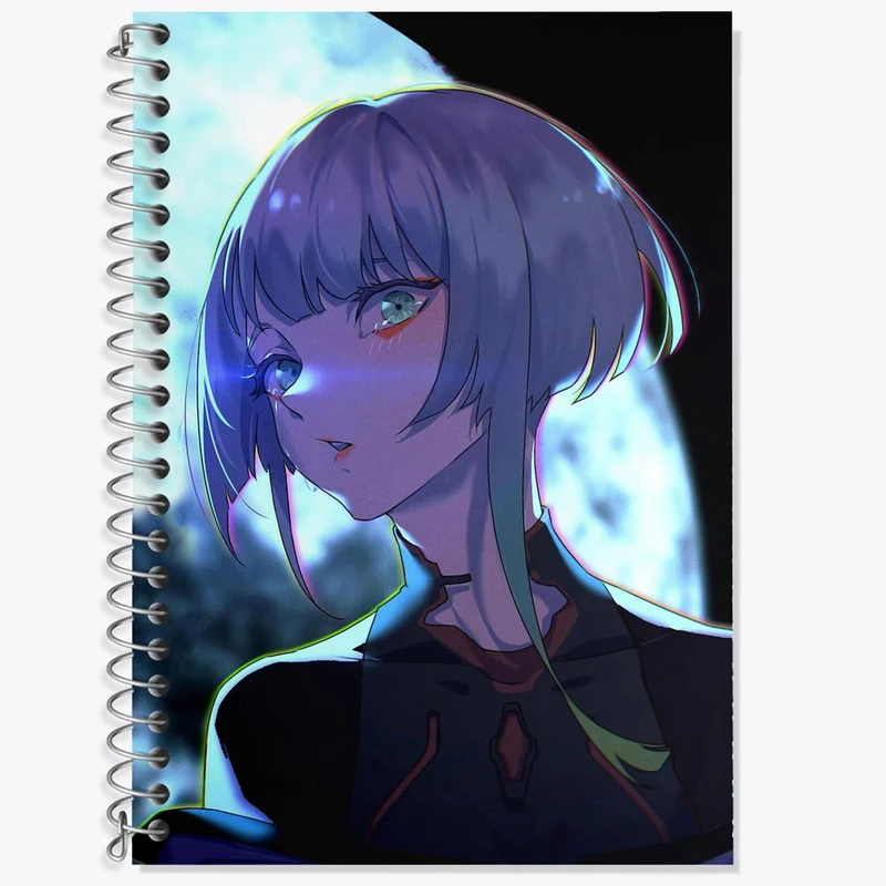 دفتر زبان 50 برگ خندالو مدل سه خط طرح لوسی انیمه سایبرپانک کد 23968