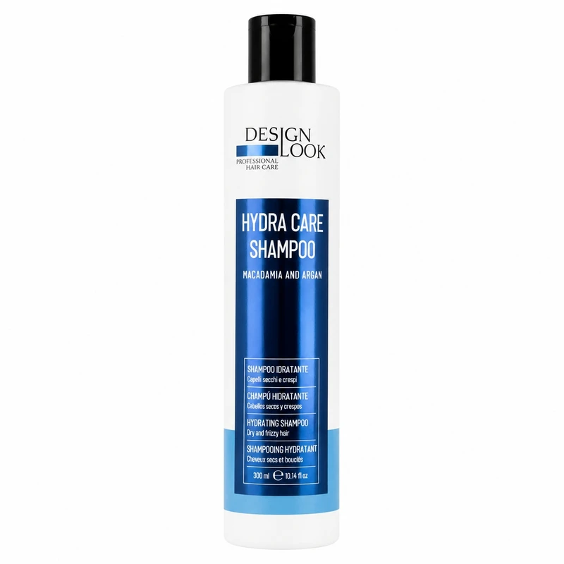 شامپو دیزاین لوک مدل Hydra Care حجم 300 میلی‌لیتر با خاصیت آبرسان و ضد الکتریسیته ساکن، حاوی روغن آرگان
