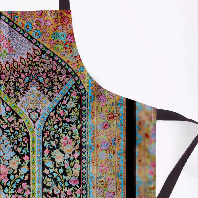 پیش بند آشپزخانه مدوپد طرح فرش قم محرابی گلدانی مدل C-Ghom0100