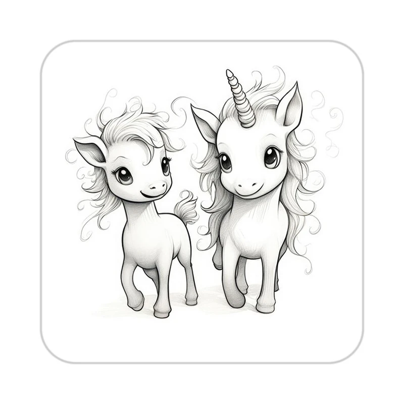 زیر لیوانی کاکتی طرح اسب تک شاخ و یونیکورن مدل mp33459