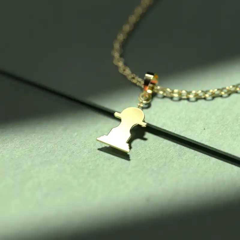 گردنبند طلا 18 عیار زنانه مدوپد مدل هندسی کد CA10070