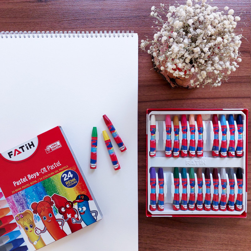 مداد شمعی 24 رنگ فاتح مدل  Oil Pastel