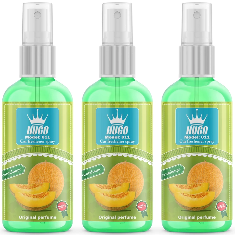 اسپری خوشبو کننده خودرو هوگو مدل طالبی کد 011 حجم 50 میلی لیتر بسته 3 عددی