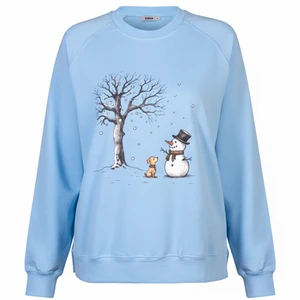 سویشرت زنانه مدل زمستان طرح آدم برفی