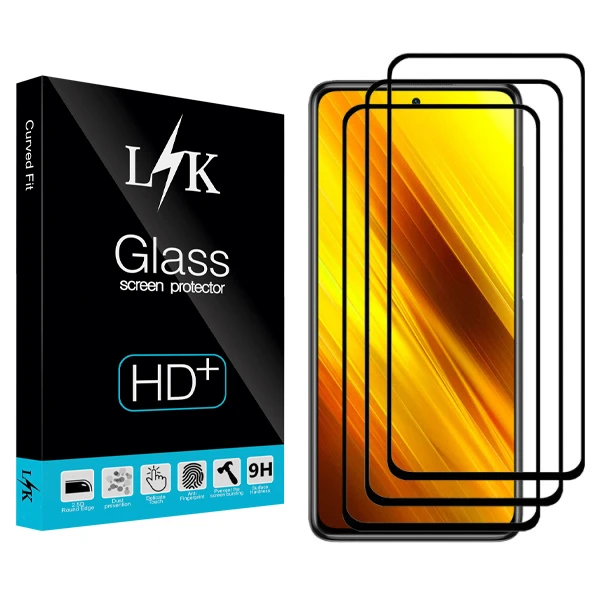 محافظ صفحه نمایش سرامیکی ال کی مدل +HD مناسب برای گوشی موبایل شیائومی Poco X3 بسته سه عددی