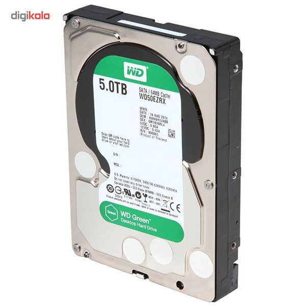 هارددیسک اینترنال وسترن دیجیتال سری سبز مدل WD50EZRX ظرفیت 5 ترابایت
