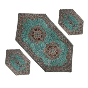 ست سه تکه رومیزی ترمه مدل نسترن کد HW3-3