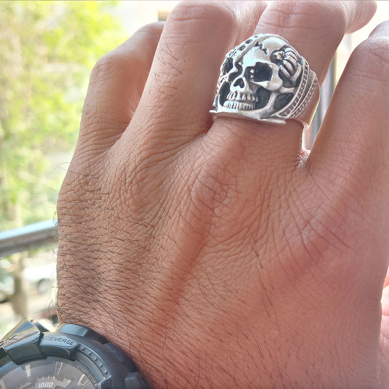انگشتر مردانه مدل جمجمه کد ES-CE2