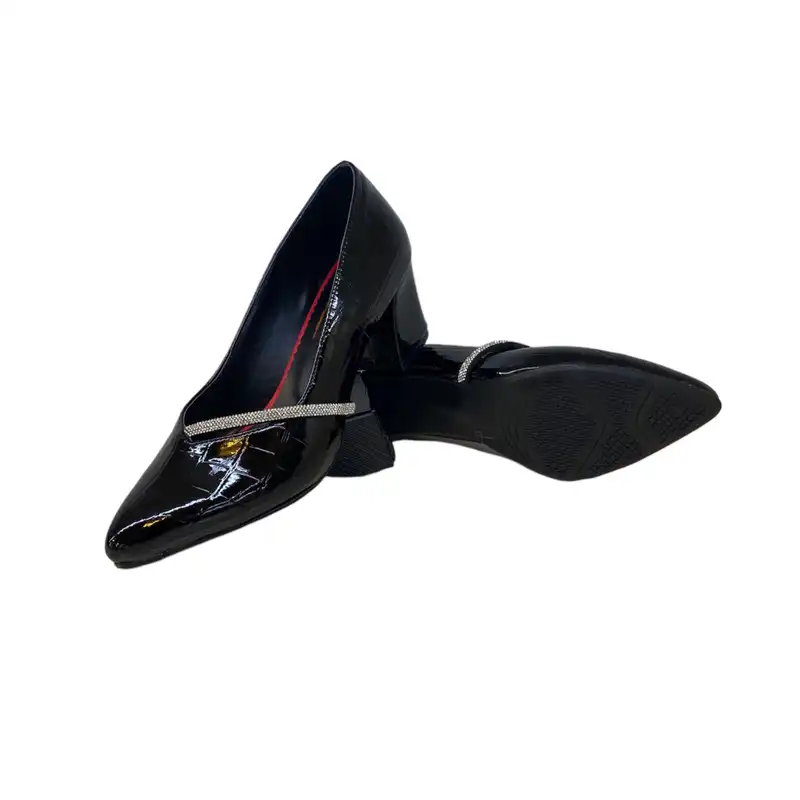 کفش زنانه مدل سولماز ورنی ماری رنگ مشکی