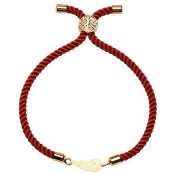 دستبند طلا 18 عیار زنانه کرابو طرح پر مدل Kr1778