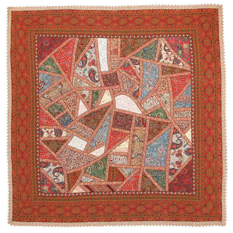 رومیزی تکه‌دوزی ترمه خاتون کد 130023