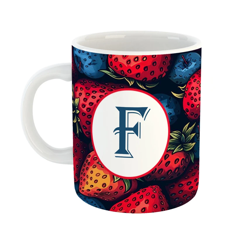 ماگ پادآفرین مدل میوه طرح حرف F کد 42