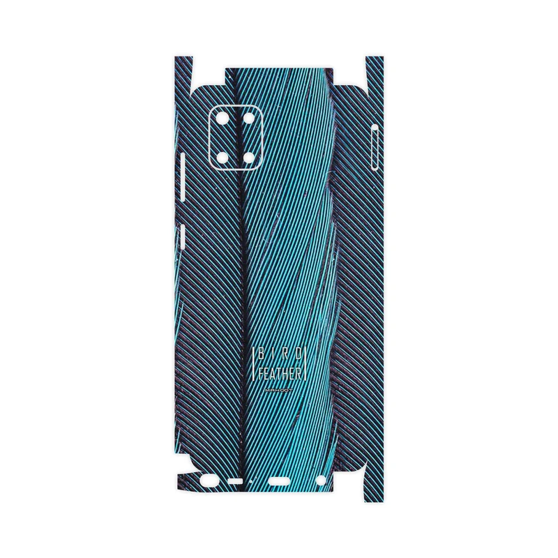 برچسب پوششی ماهوت مدل Turquoise feathers-FullSkin مناسب برای گوشی موبایل سامسونگ Galaxy Note 10 Lite